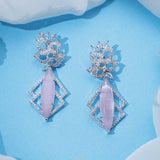 Flamingo Lavender Zirconia Earrings