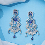 Emerald Blue Whisper Zirconia Earrings