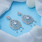Silver Starlight Cascade Zirconia Earrings