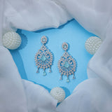 Mint Starlight Cascade Zirconia Earrings