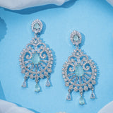 Mint Starlight Cascade Zirconia Earrings