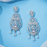 Lustrous Zirconia Silver Whisper Earrings