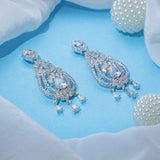 Lustrous Zirconia Silver Whisper Earrings