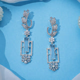 Ethereal Zirconia Silver Gleam Earrings