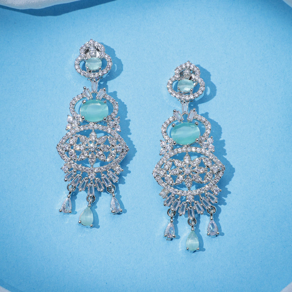 Minty Fresh Silver Sparkle Earrings