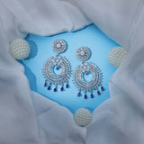 Zirconia Silver Moonlight Sparkles with Blue Droppings