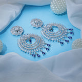 Zirconia Silver Moonlight Sparkles with Blue Droppings