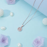 Round Floral Zirconia Beauty Pendant