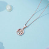 Round Floral Zirconia Beauty Pendant