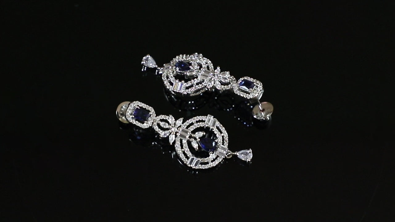 Eternal Blue & Silver Zirconia Earrings