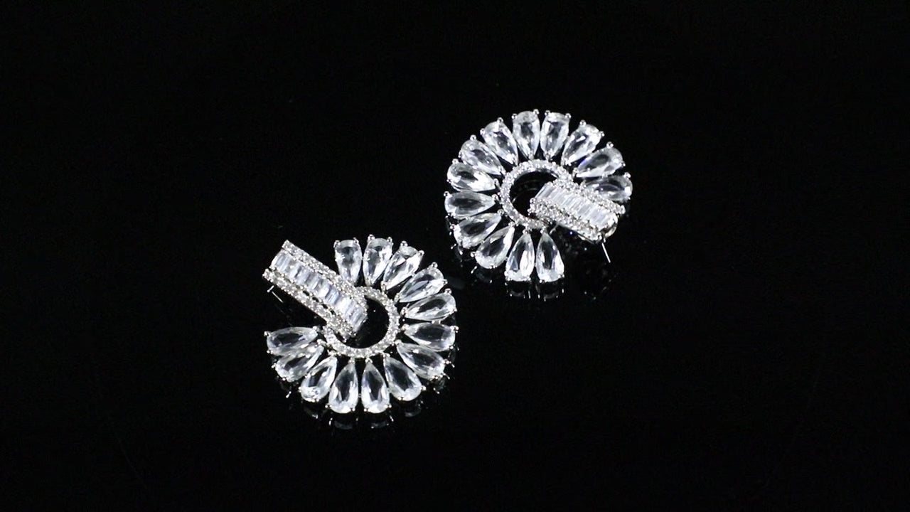 Snowflake Sparkle Zirconia Hoops