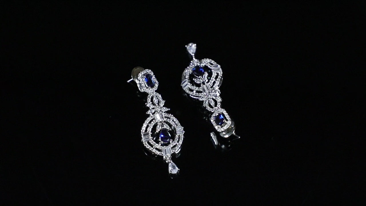 Eternal Blue & Silver Zirconia Earrings