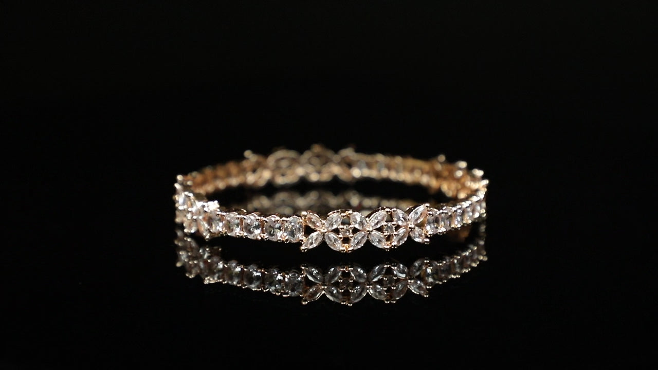 Dazzlilng Affinity Rose Gold Zirconia Bangles (Set of 2)