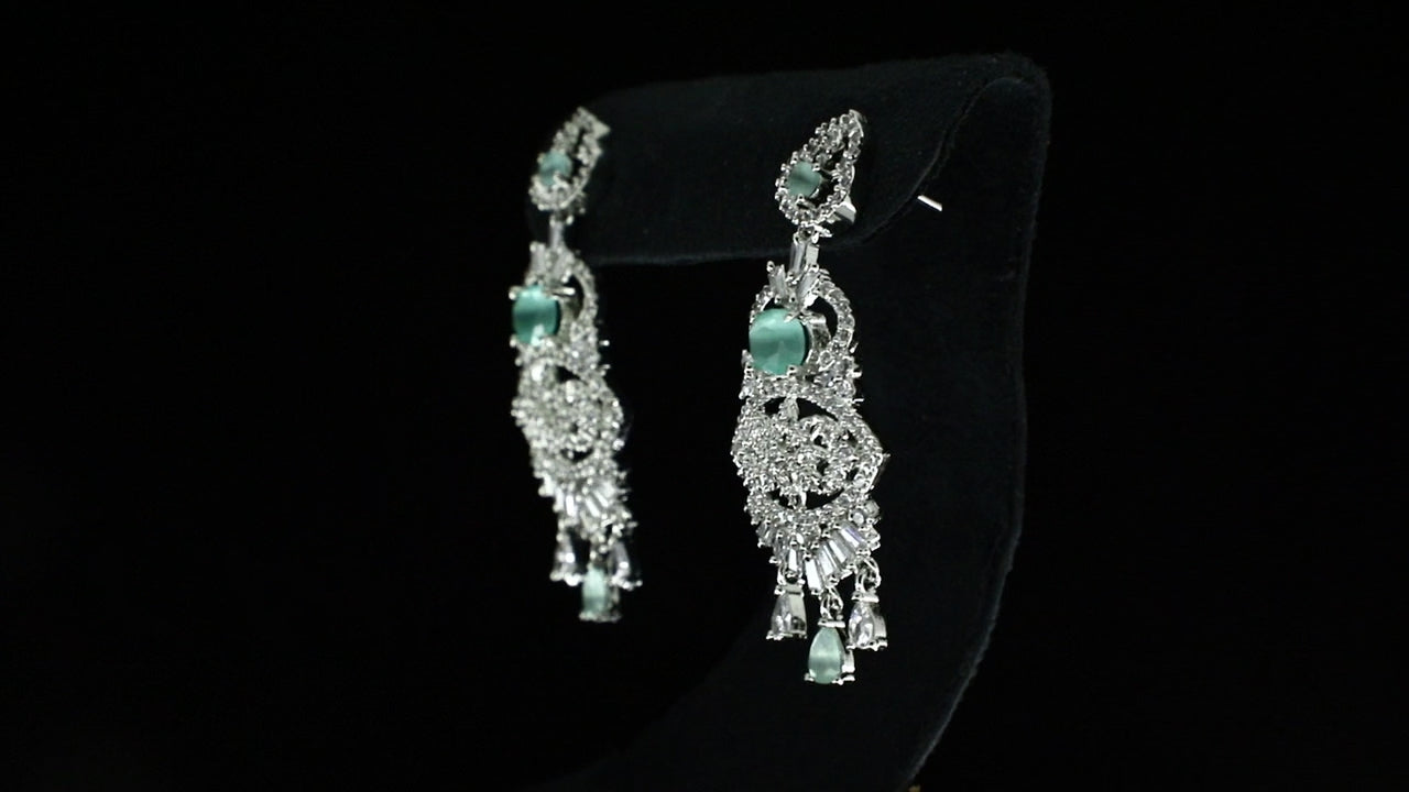 Minty Fresh Silver Sparkle Earrings