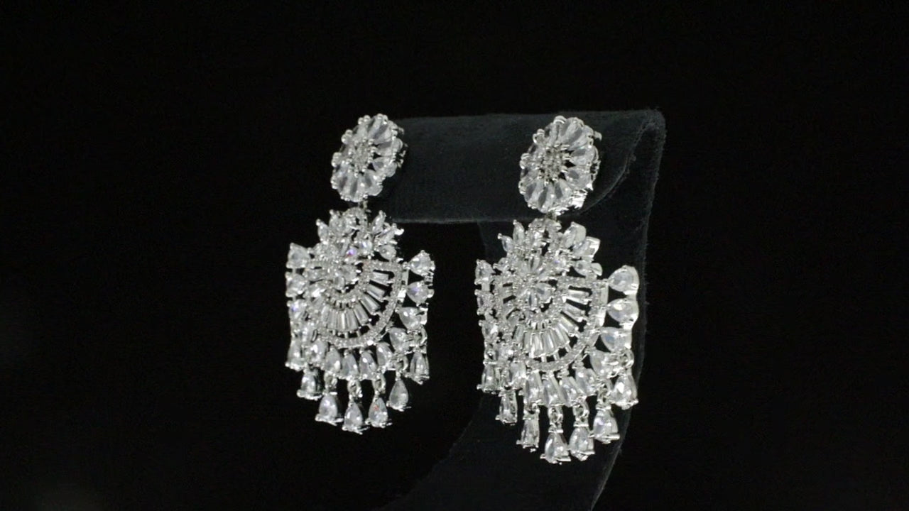 Chandelier Style Zircon Earrings