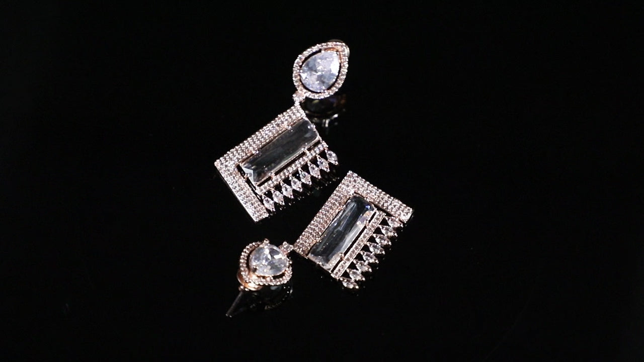 Radiant Silver Zirconia Earrings